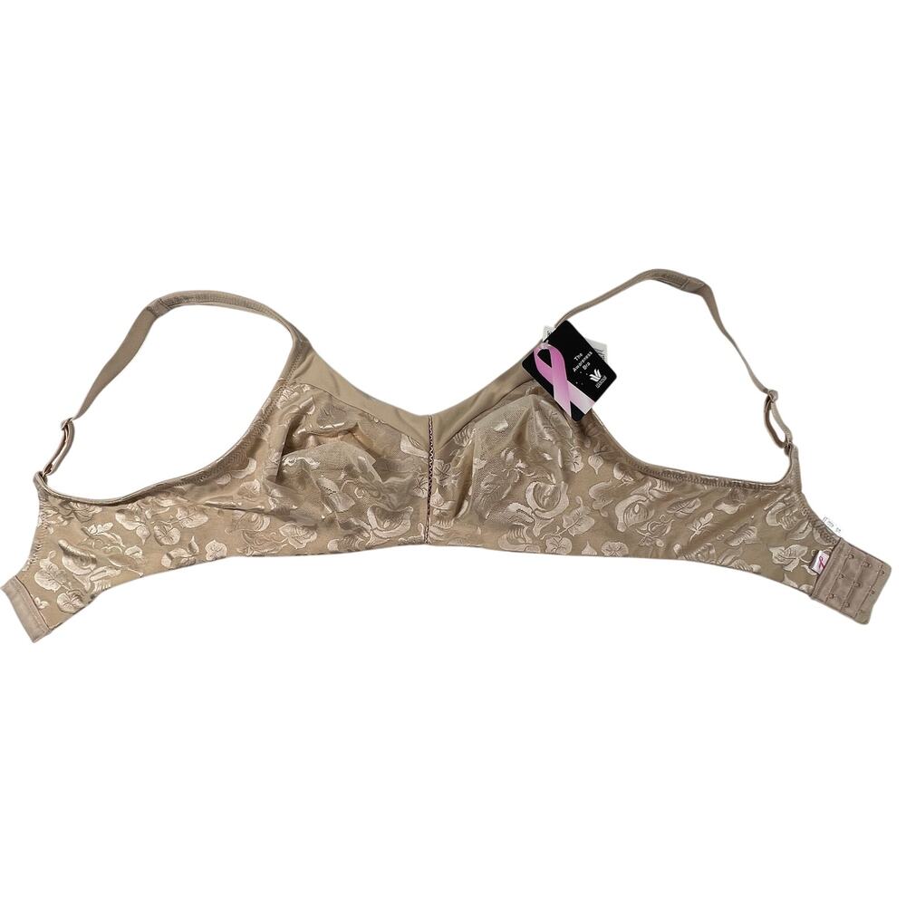 WACOAL Awareness Bra Women 40D Beige Floral Seamless Wire Free Soft Cup NEW - Picture 4 of 13